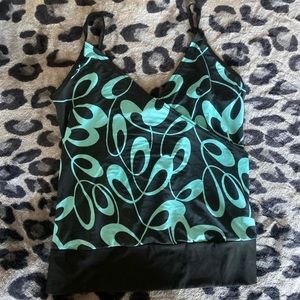 Y2K vintage turquoise and black forever 21 tank top